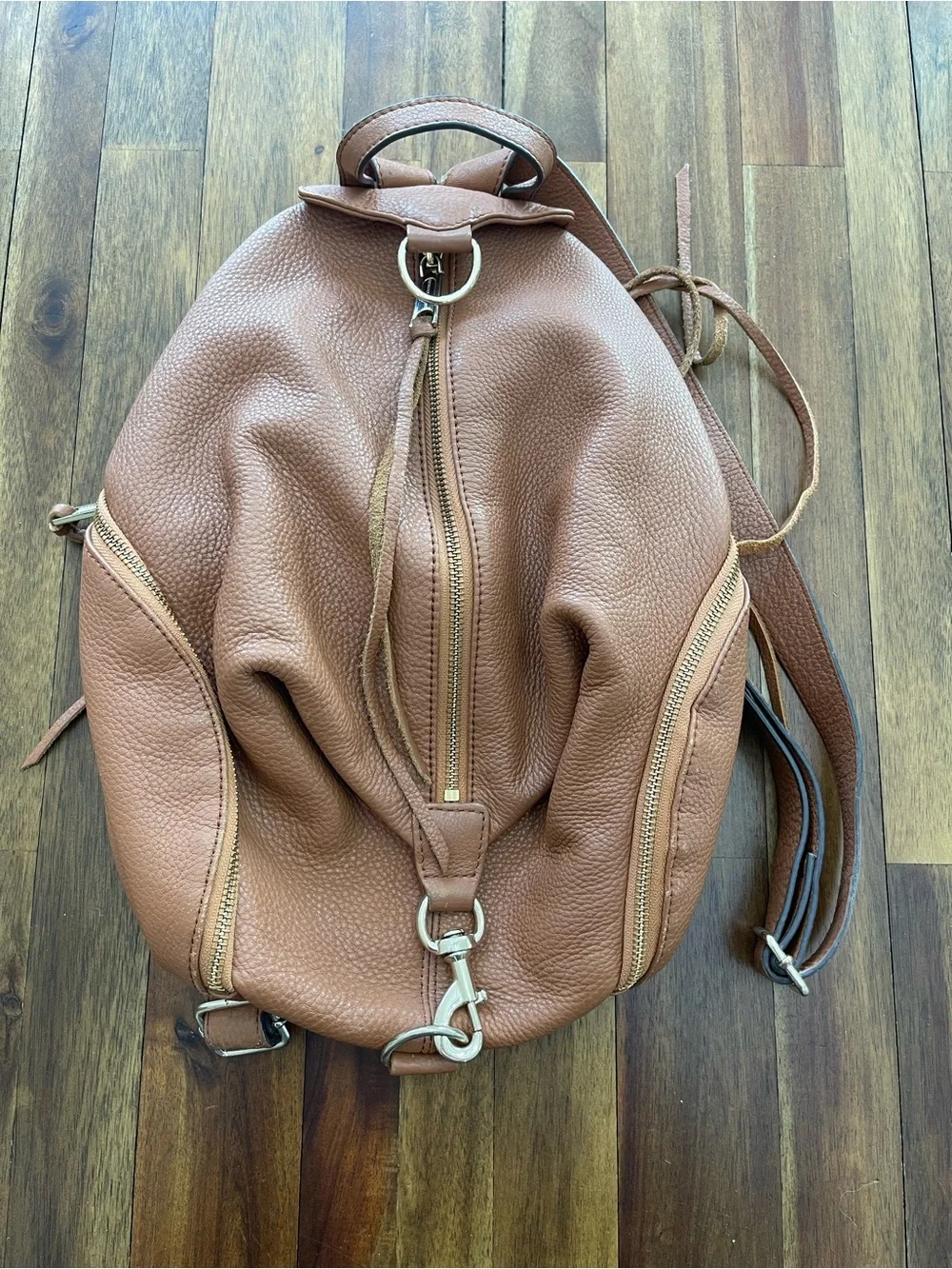 Rebecca Minkoff Julian backpack in brown pebbled leather
